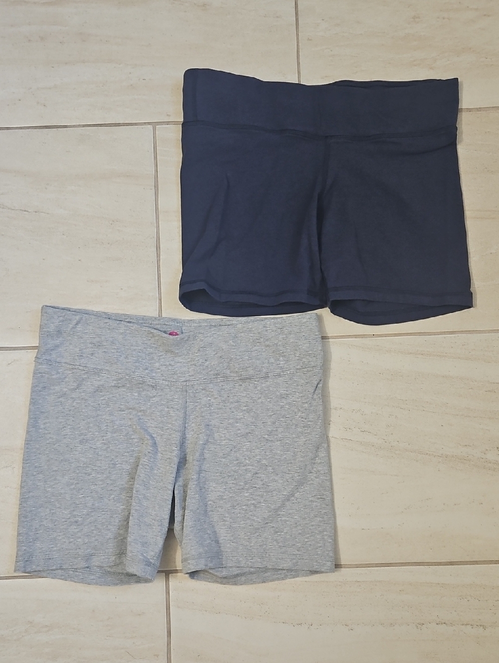 2 Pair Yoga Shorts Grey & Navy